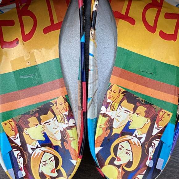 Sesto Meucci Italian Made Art Graphic Mule Sandals Size 7.5 M - Picture 10 of 16